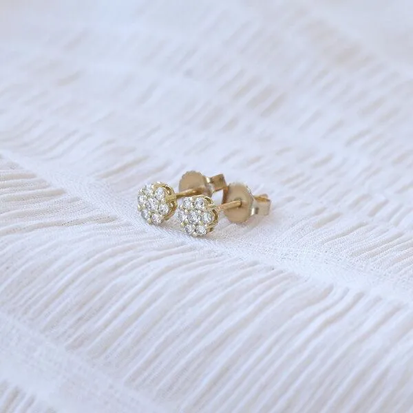 Eppi Eppi Silberne Ohrringe mit Lab Grown Diamanten Flowu, Gelb, – Produktbild 1 von 4