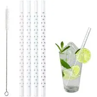 Contento Contento Glastrinkhalm 21 cm lang, 4 Stück , Herzchen, Bürste – Produktbild 1 von 1