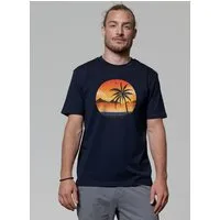 watapparel watapparel T-Shirt Unisex Sunset on palm beach, French navy, – Produktbild 1 von 1