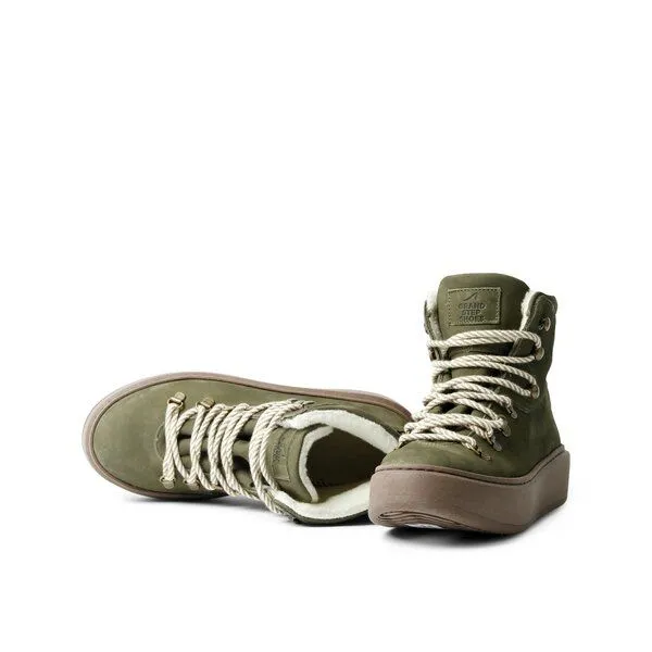 Grand Step Shoes Grand Step Shoes Benja, gefütterte Schnürboots, Oliv, – Produktbild 4 von 4