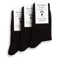 FellHerz FellHerz 3er Pack Socken mit Bio-Baumwolle schwarz – Produktbild 1 von 2
