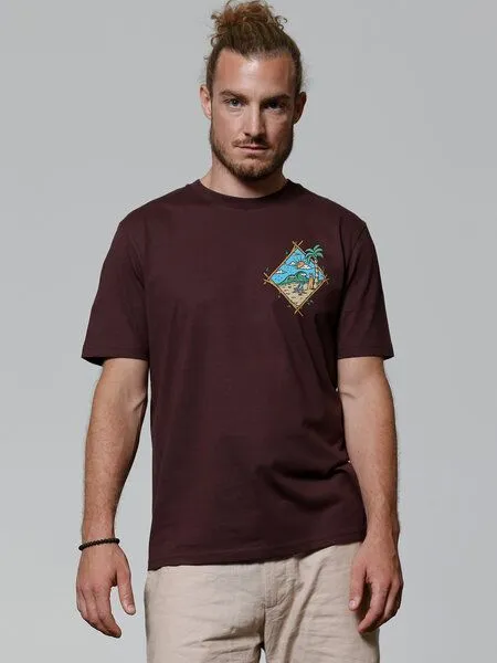 watapparel watapparel T-Shirt Unisex Beach is calling, Red brown, – Produktbild 2 von 3