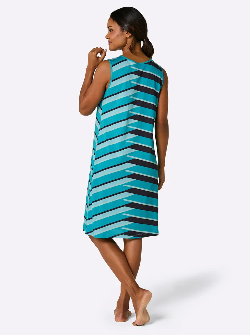 feel good Sommerkleid, Mint-türkis-bedruckt, – Produktbild 2 von 2