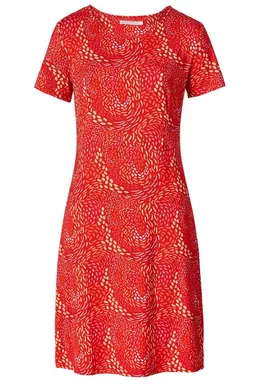 Himalaya Clothing Sommerkleid Kleid Damen mit zartem Alloverprint - Leichtes Jerseykleid aus Viskose Feminines Midikleid mit hohem Tragekomfort – Produktbild 1 von 1