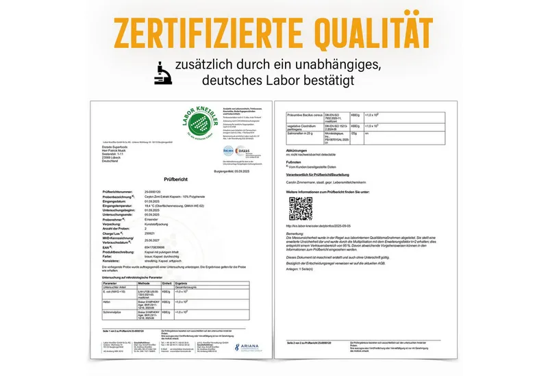 Dorado Superfoods Ceylon Zimt Kapseln – 470 mg Extrakt, 10 % Polyphenole – 120 Stück Kapseln, 120 St., 68.4 g – Produktbild 5 von 5