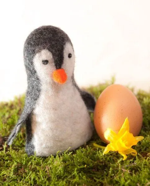 short'n'pietz short'n'pietz Pinguin als Filz Eierwärmer, Grau, – Produktbild 1 von 1