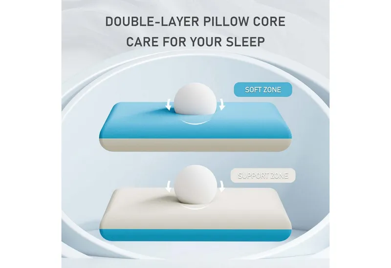 ROYGBIV Nackenstützkissen Memory Foam Kissen, Orthopädisches Kissen, 12cm Kopfkissen OEKO-TEX®, Ruckenschlafer, Bauchschlafer, Seitenschlafer, für Allergiker geeignet – Produktbild 4 von 5