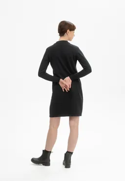 MELA MELA Damen vegan Kleid Basic Feinstrick Harleen Schwarz – Produktbild 1 von 1