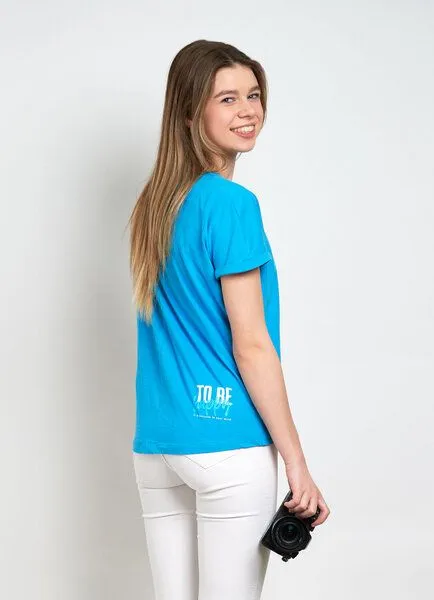 SPARKLES OF LIGHT SPARKLES OF LIGHT Boxy Shirt | HAPPINESS, Blau, – Produktbild 3 von 3