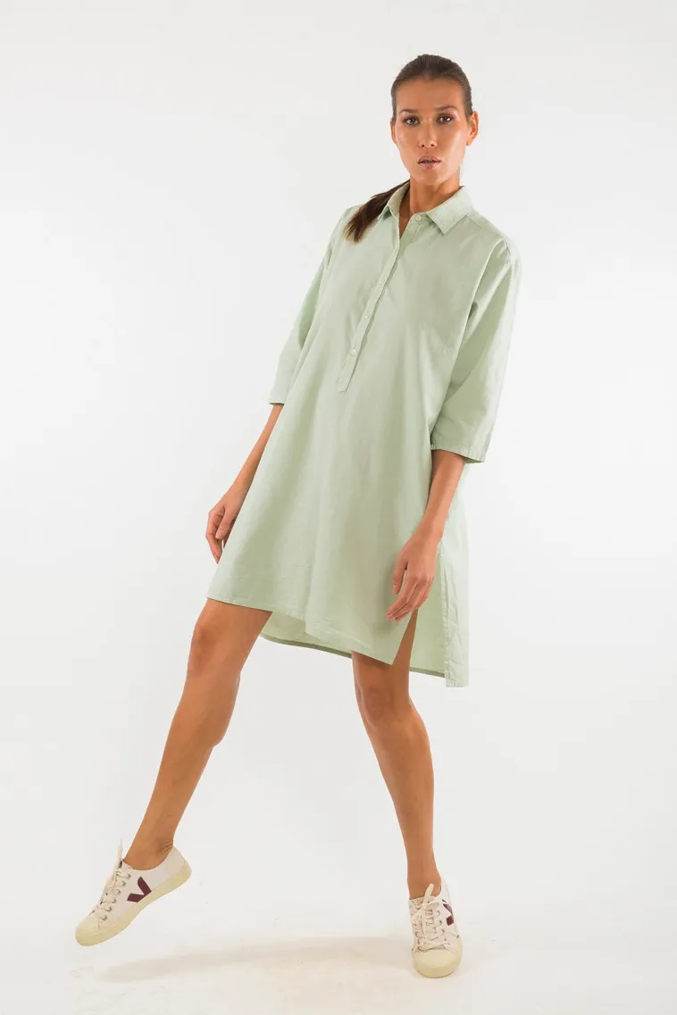 RAVENS VIEW IBIZA RAVENS VIEW IBIZA Damen vegan Hemdkleid Isla Light Aloe Grün, Hellgrün, – Produktbild 2 von 2
