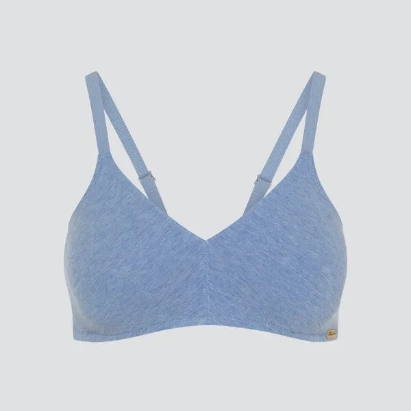 comazo|earth comazo|earth Fairtrade Basic BH ohne Bügel | GOTS zertifziert, Blau-melange, – Produktbild 3 von 5