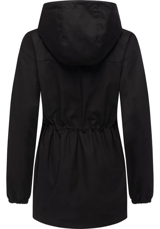 ragwear ragwear Outdoorjacke Monadissimo B Leichte Kapuzenjacke mit Taillenzugband, Schwarz, – Produktbild 4 von 5