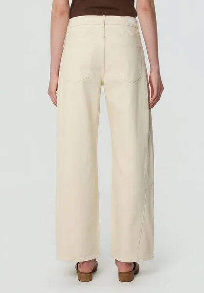 DAWN DAWN - Damen Jeans ASH Barrel Leg Cutline Minimal Stretch DAWN Bio-Baumwolle, Ecru, – Produktbild 4 von 5