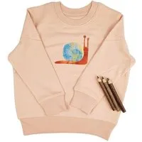 MelaDi Meladi Kinder Sweater aus Biobaumwolle - Schnecke auf Creme Latte – Produktbild 1 von 1