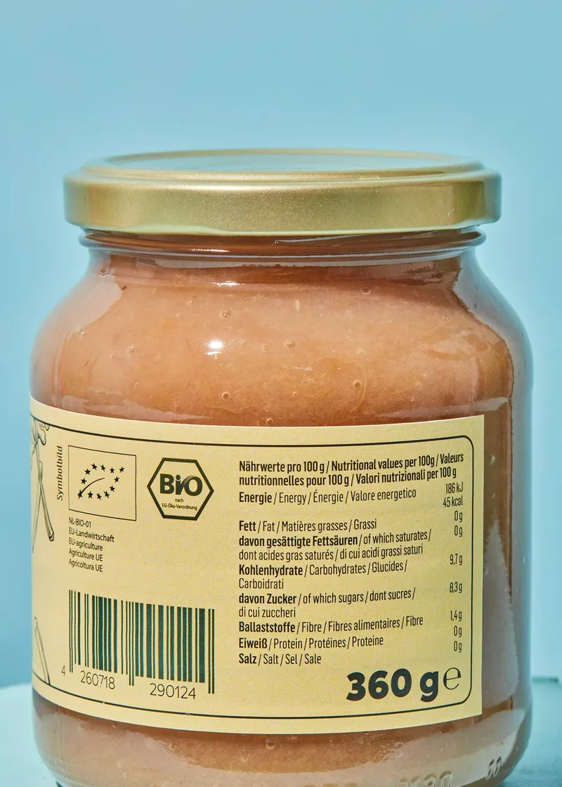 KoRo Bio Fruchtpüree Apfel-Rhabarber 360 g – Produktbild 4 von 5