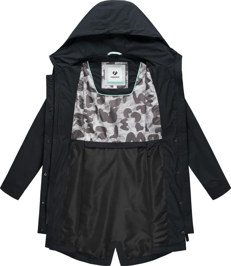 ragwear ragwear Regenmantel Ximenna wasserdichter und atmungsaktiver Damen Übergangsparka, Schwarz, – Produktbild 1 von 4