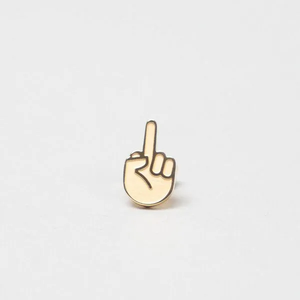 Fyngers Fyngers Ohrstecker aus chirurgischen Edelstahl hochglanzpoliert F*CK YOU, Gold, – Produktbild 6 von 8