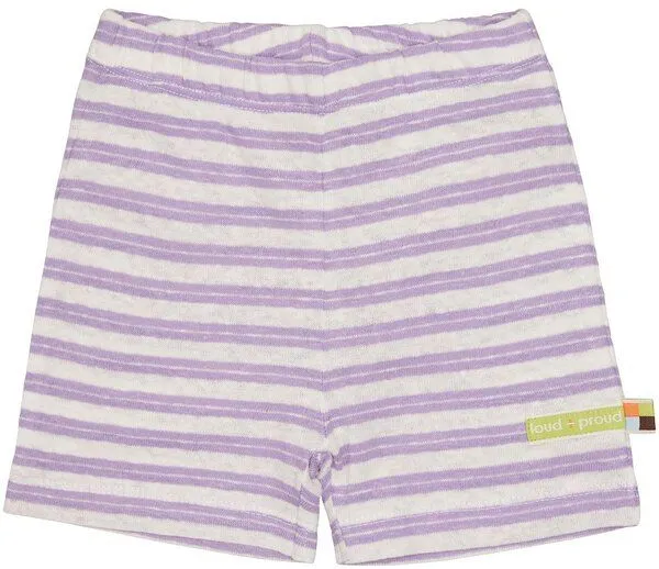 loud + proud loud + proud Babys & Kinder Short Ringel mit Leinen, GOTS-zertifiziert, Lilac(lila), – Produktbild 1 von 2