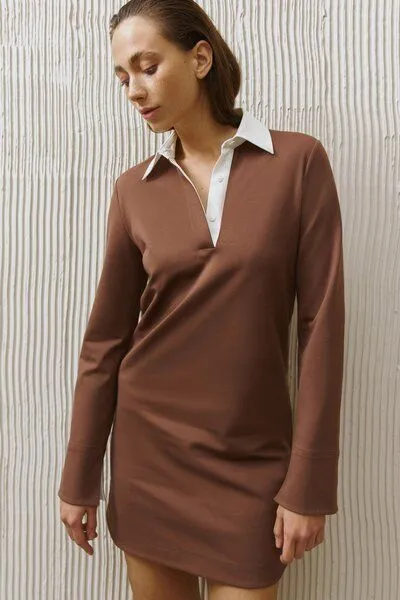 IVA RYCH IVA RYCH Mini-Polokleid mit Kragen I Deadstock, Braun, – Produktbild 2 von 3