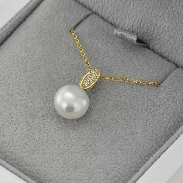 Eppi Eppi Silberner Perlenanhänger mit Diamanten Allaire, Gelb, – Produktbild 1 von 4
