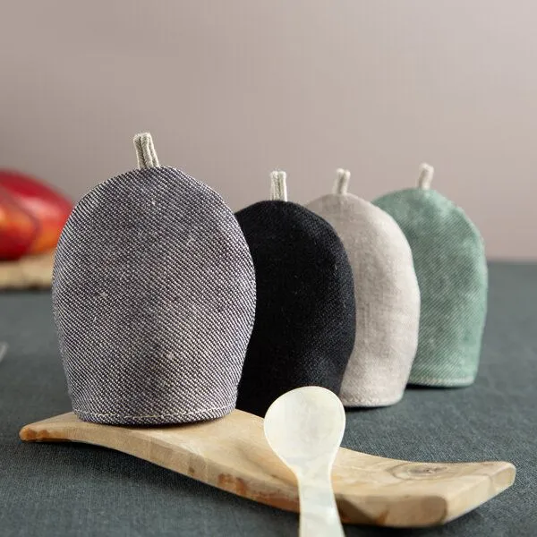 nahtur-design nahtur-design Eierwärmer aus Bioleinen mit Feinloden | Bring Farbe auf Deinen Tisch, Moos (grün), – Produktbild 5 von 5