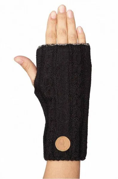 Apu Kuntur Apu Kuntur Alpaka Pulswärmer SUAVE wendbar aus 100% Baby Alpaka, Schwarz-silber, – Produktbild 1 von 1