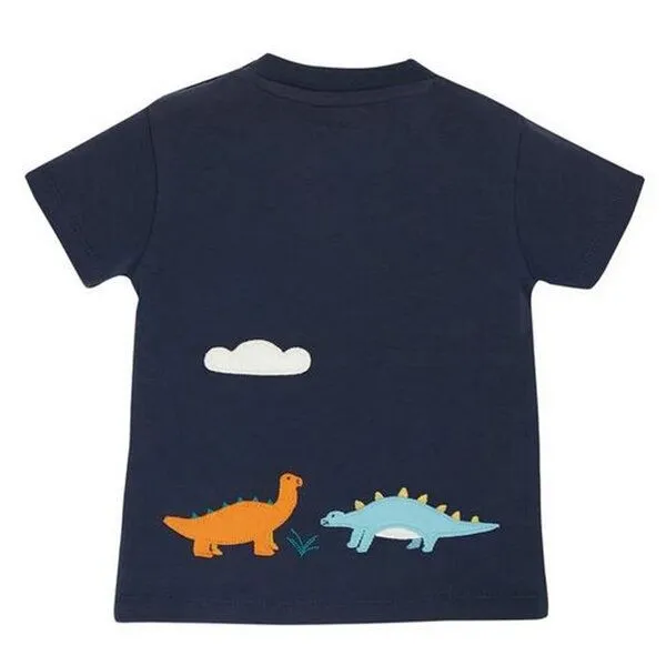Frugi Frugi T-Shirt James Dinos in blau James Applique Top – Produktbild 2 von 2