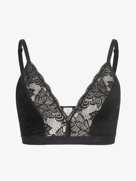 erlich textil erlich textil Alisa bügelloses Bustier mit Spitze aus weichem Modal, made in Europe, Schwarz, – Produktbild 4 von 4