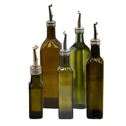 mikken mikken 2er Set Ölflasche mit Ausgießer 100 - 1000 ml Glasflasche braun grün inkl. 2 Etiketten – Produktbild 1 von 1