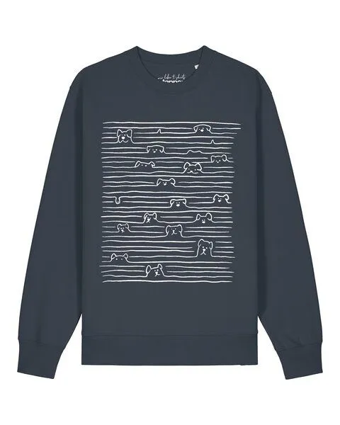 watapparel watapparel Sweatshirt Unisex Doodle Dogs, India ink grey, – Produktbild 1 von 2