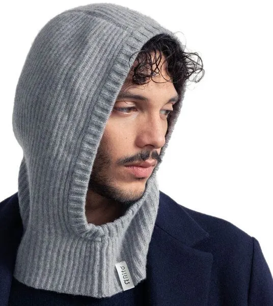Rifò - Circular Fashion Made in Italy Rifò - Circular Fashion Made in Italy Kapuzenschal/ Balaclava aus Recycelter Kaschmirwolle, Grau, – Produktbild 3 von 4