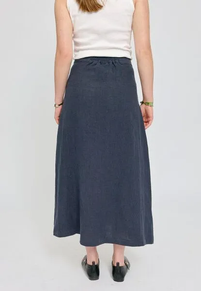 Mazine Mazine Rock - Linen Midi - aus 100% Leinen, Ink blue (blau), – Produktbild 3 von 4