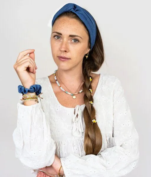 obumi obumi Haargummi - Scrunchie aus Leinen, Ocean blue, – Produktbild 2 von 4