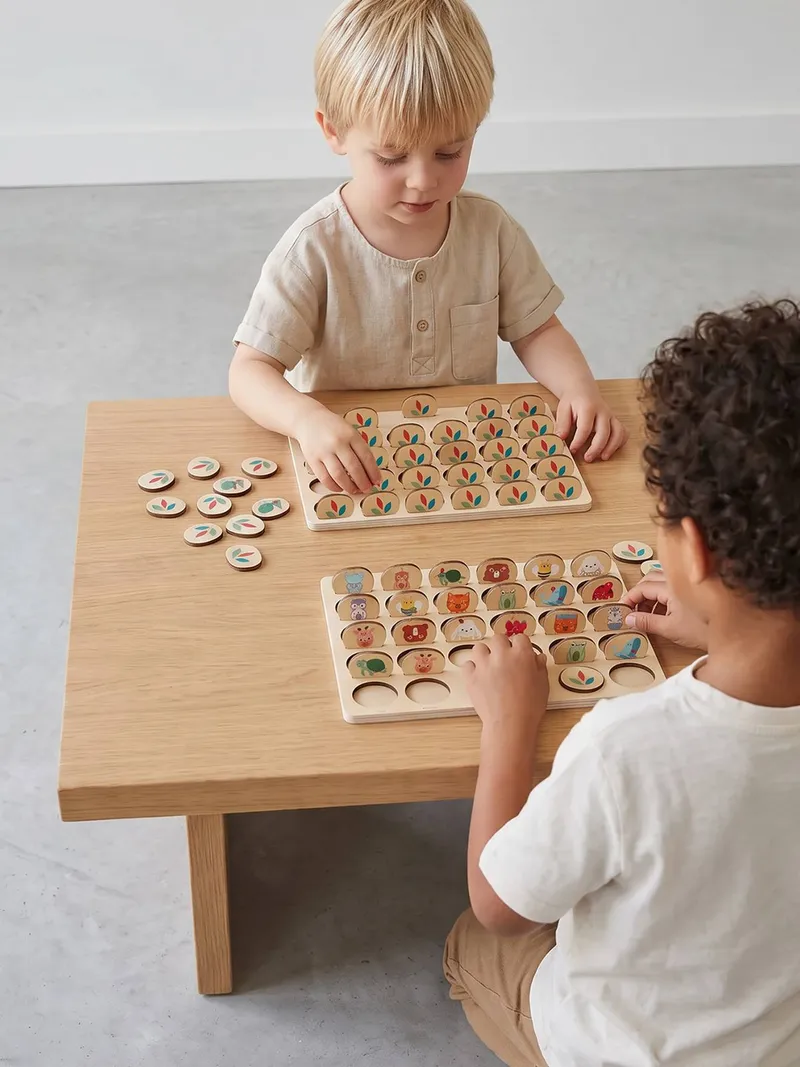 Vertbaudet Vertbaudet Kinder Bin ich..? Ratespiel Gesellschaftsspiel aus Holz FSC®, Braun, – Produktbild 2 von 2