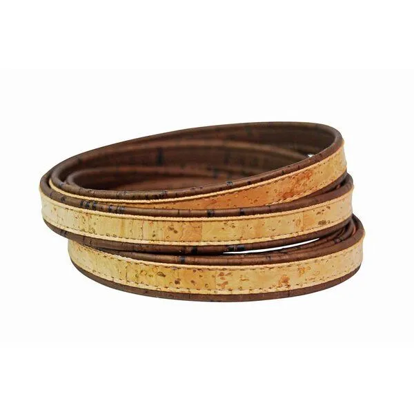 Kork-Deko Kork-Deko Band aus Kork flach beige 14mm breit mit braunem Rand – Produktbild 1 von 8