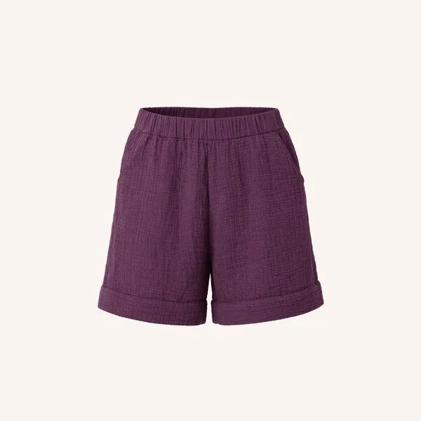 NORDLICHT NORDLICHT Musselin Shorts Henja aus 100% Bio-Baumwolle, Cherry (rot), – Produktbild 2 von 4