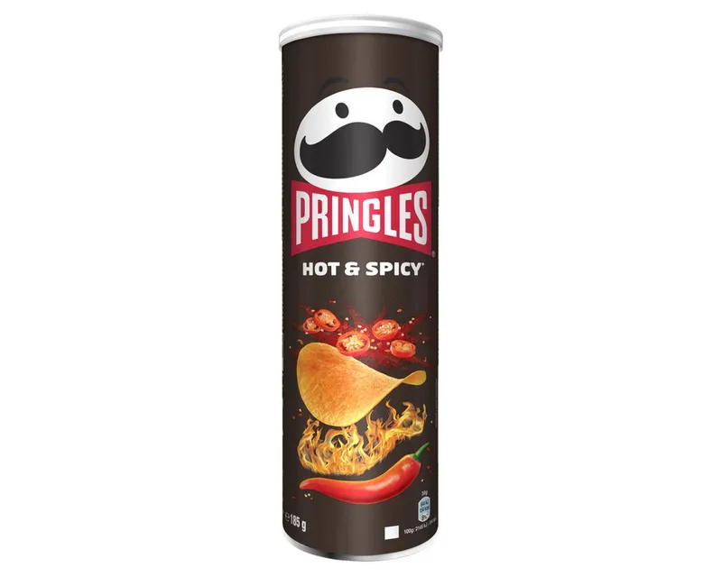 Pringles Pringles Knabberei, Pringles Hot and Spicy Stapelchips mit scharf würzigem Geschmack 185g – Produktbild 1 von 2
