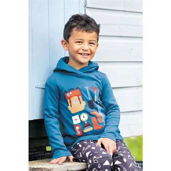 Frugi Frugi Hoodie Campfire in blau Campfire Hooded Top – Produktbild 2 von 4