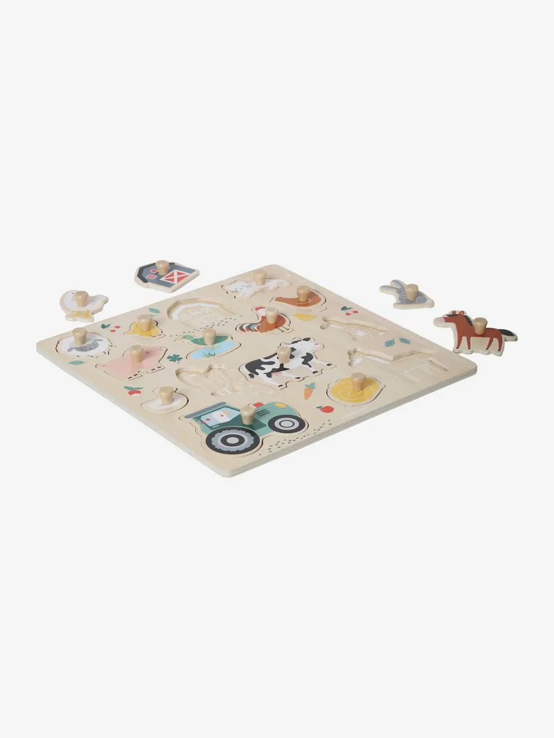 Vertbaudet Steckpuzzle LOVELY FARM, Beige, – Produktbild 4 von 4