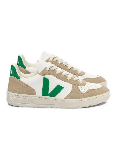 Veja Veja Sneaker Herren - V-10 Chromefree Leather, Emeraude sahara (weiß), – Produktbild 2 von 4