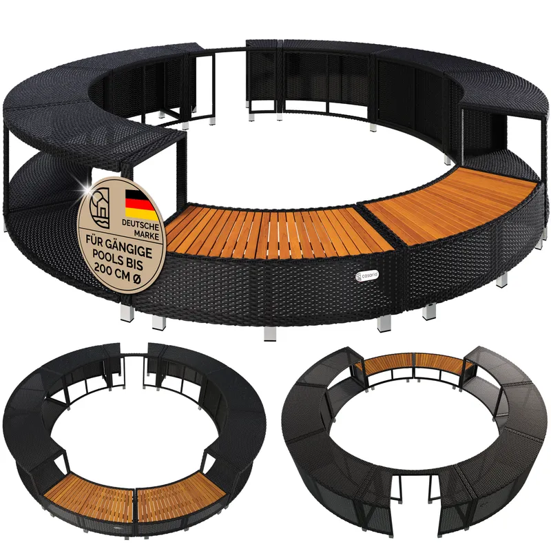 Casaria® Polyrattan Pool Rahmen für LAY-Z-SPA, Schwarz, – Produktbild 1 von 2