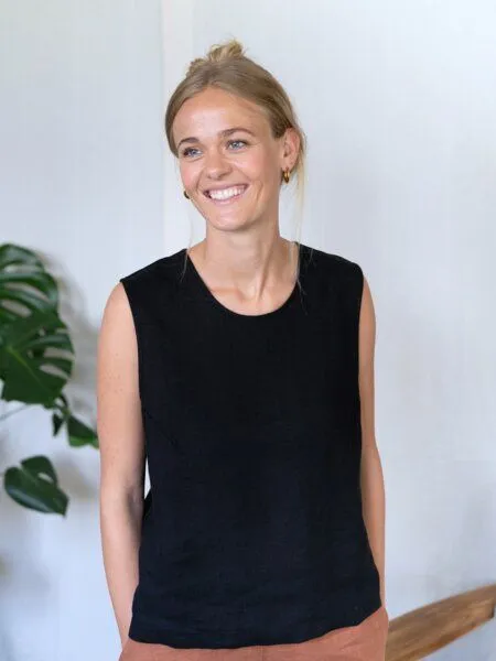 FUXBAU FUXBAU Frauen Leinentop, Schwarz, – Produktbild 2 von 4