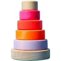 Grimms Grimms Scheibenturm aus Lindenholz, 6-teilig klein neon pink Höhe 13 cm – Produktbild 1 von 1