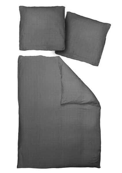 Nature by Adam Nature by Adam Bettwäsche 2tlg aus 100% Bio-Baumwolle - Made in Germany - Uni Collection light, Schwarz, – Produktbild 3 von 4