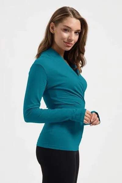 Urban Goddess Urban Goddess Ishtar Yoga Langarmshirt, Riverstone (petrolblau), – Produktbild 3 von 4