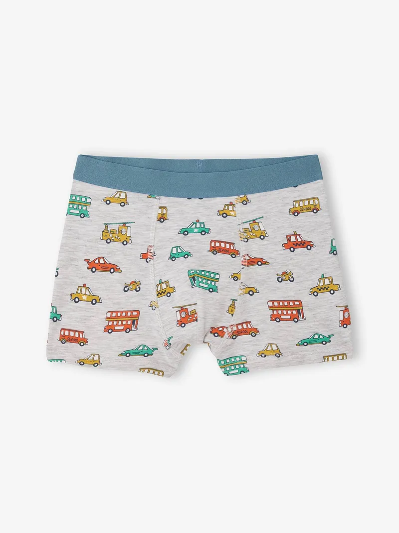 Vertbaudet 5er-Pack Boxershorts mit Auto- und Straßen-Motiven, Wollweiß, – Produktbild 3 von 3