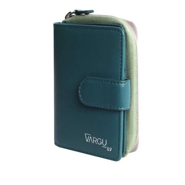 Vargu Vargu Echtleder Geldbörse VINEM 1-A, Teal green - sage green, – Produktbild 1 von 4