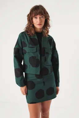 SKFK SKFK Damen vegan Jacke Kuntze Kurz Grün/Schwarz – Produktbild 1 von 1