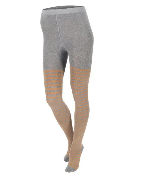 grödo grödo Damen Strumpfhose Ringel Bio Baumwolle Elasthan, Coke-almond, – Produktbild 1 von 2