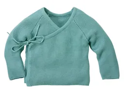 HANS NATUR Baby und Kinder Jacke zum Wickeln Strick-Qualität Bio-Baumwolle gletscher Gr. 74/80 – Produktbild 1 von 1